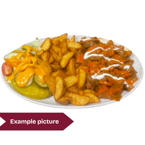 Kebab with potato wedges