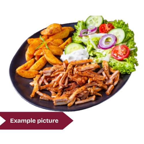 Chicken kebab with potato wedges
