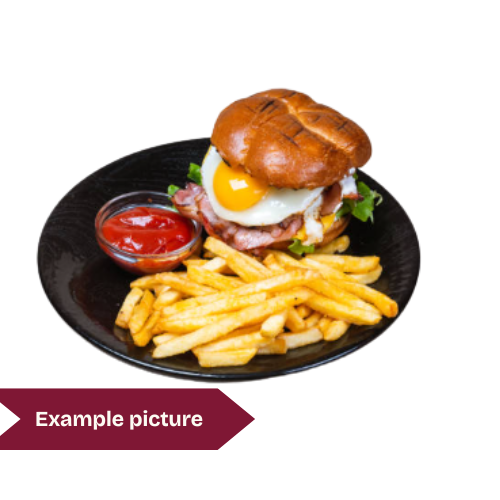 Hamburger with fried egg