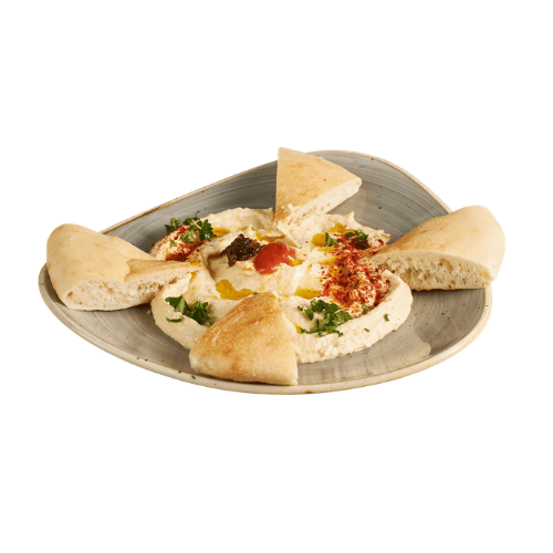 Hummus platter (V).