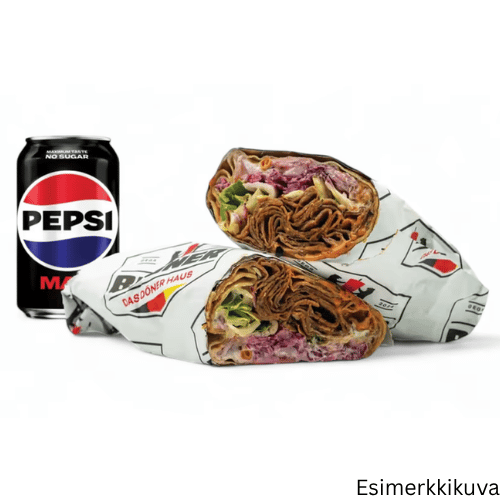 Bröner Rolled Doner and Soft Drink