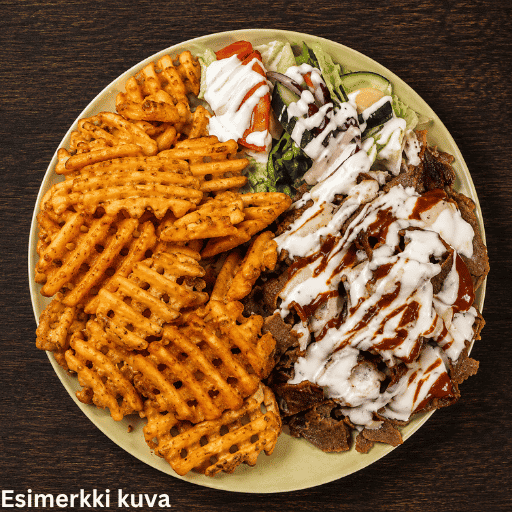 Vöner ristikkoperunoilla