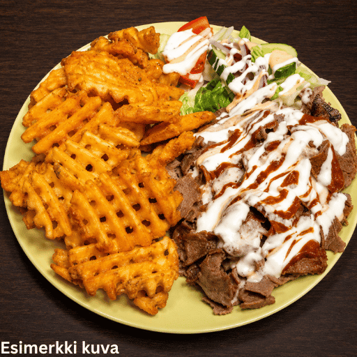 Kebab ristikkoperunoilla