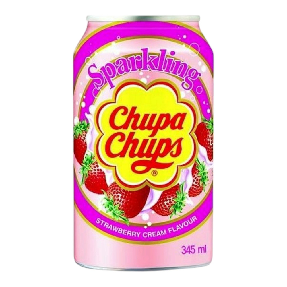 Chupa Chups Sparkling Drink Strawberry Cream 345ml