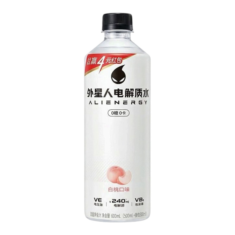 Genki Forest Alienergy Electrolyte Water White Peach Flavor 600ml