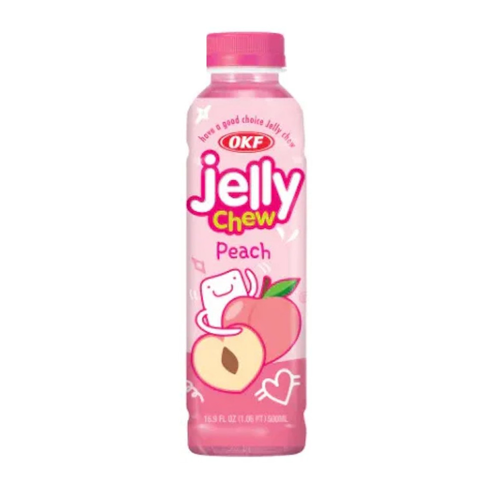 OKF Jelly Chew Peach Nata de Coco Drink 500ml