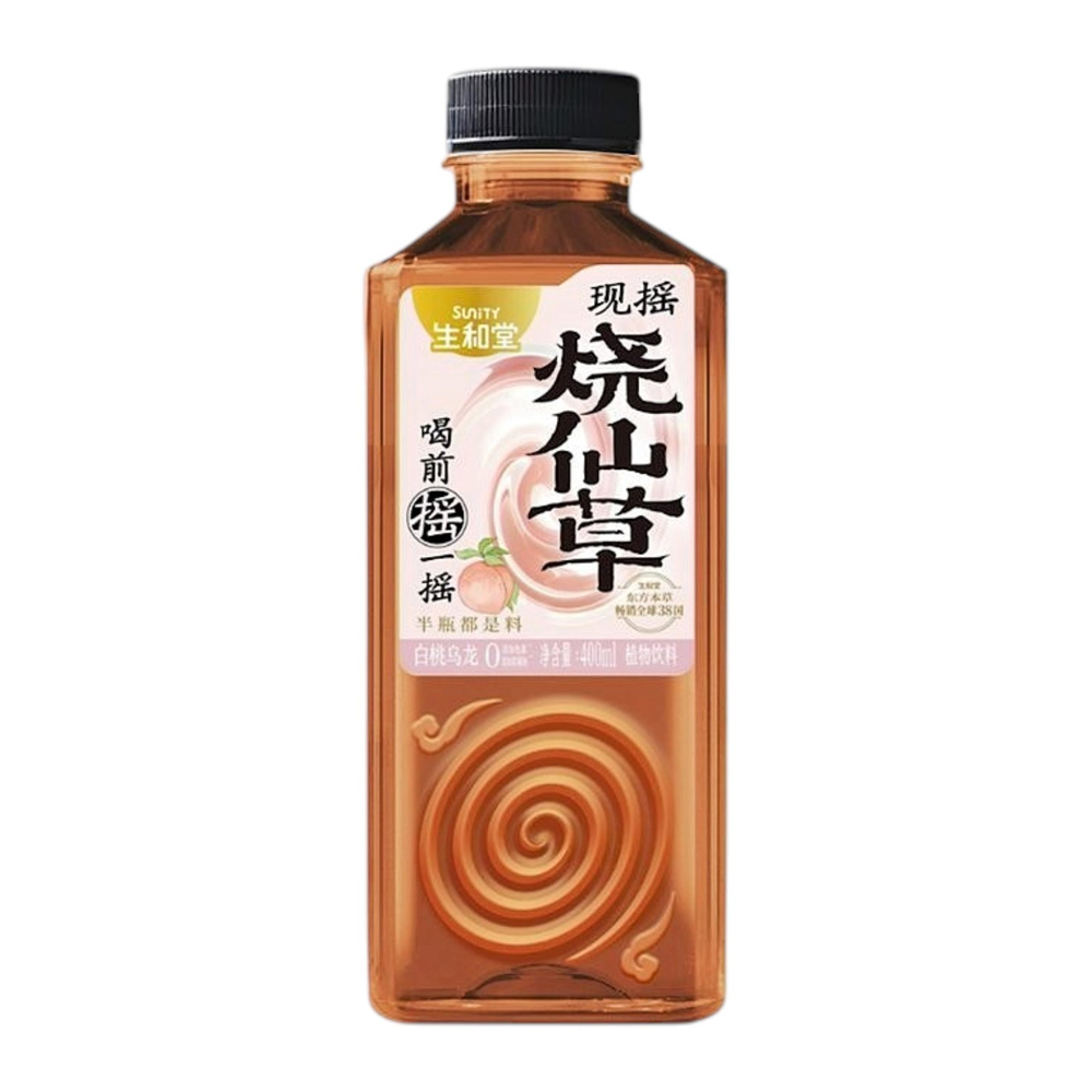 Sunity Grass Jelly Drink White Peach Oolong Flavor 400ml