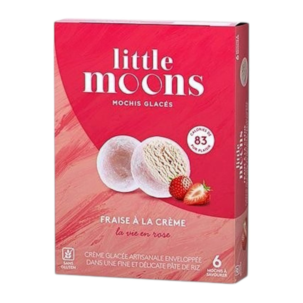 LITTLE MOONS Mochi Ice Cream Strawberries and Cream 192g
