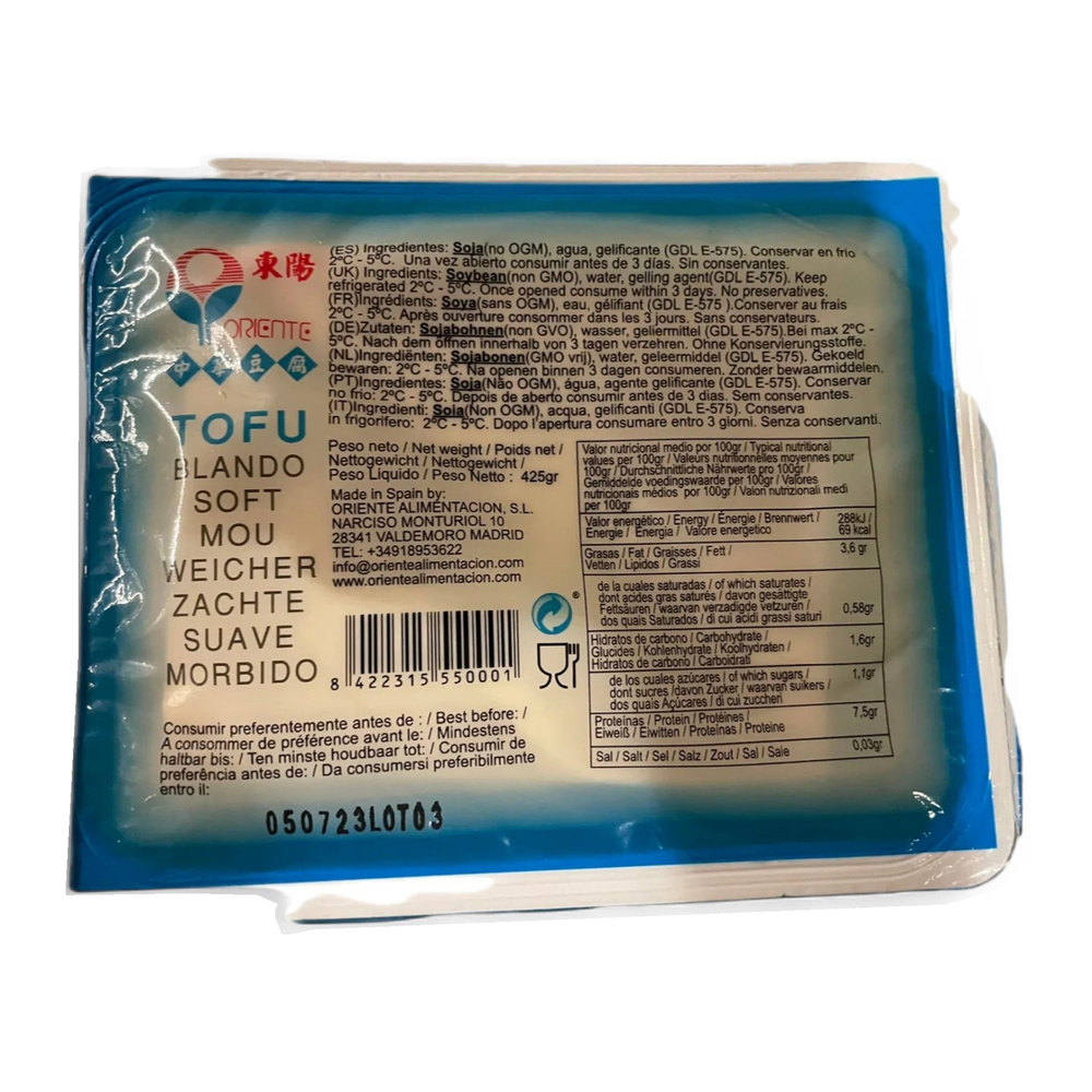 Oriente natural soft tofu 425g