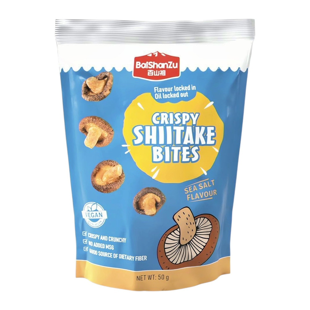 BaiShanZu Crispy Shiitake Bites Sea Salt Flavour 50g