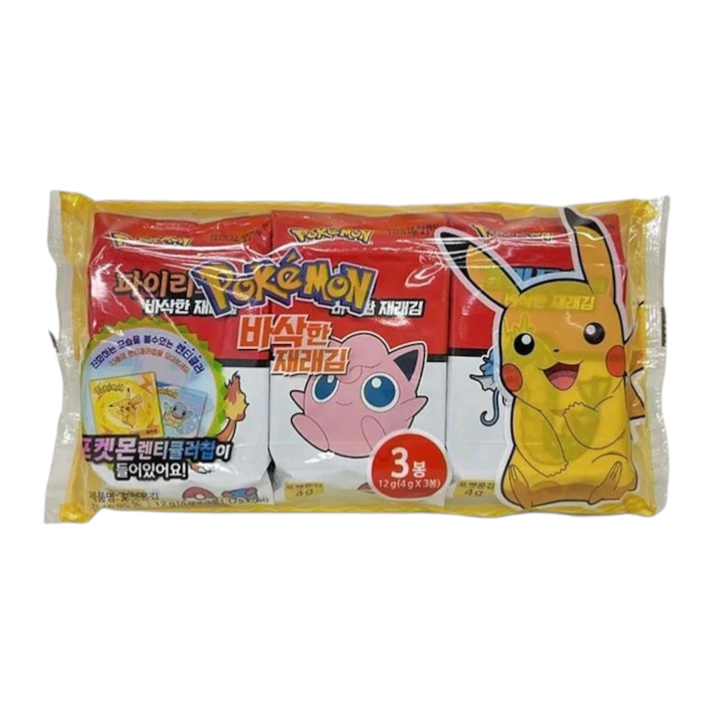 Pokemon Seaweed Snack Original Flavor with Lenticular Card 4g*3