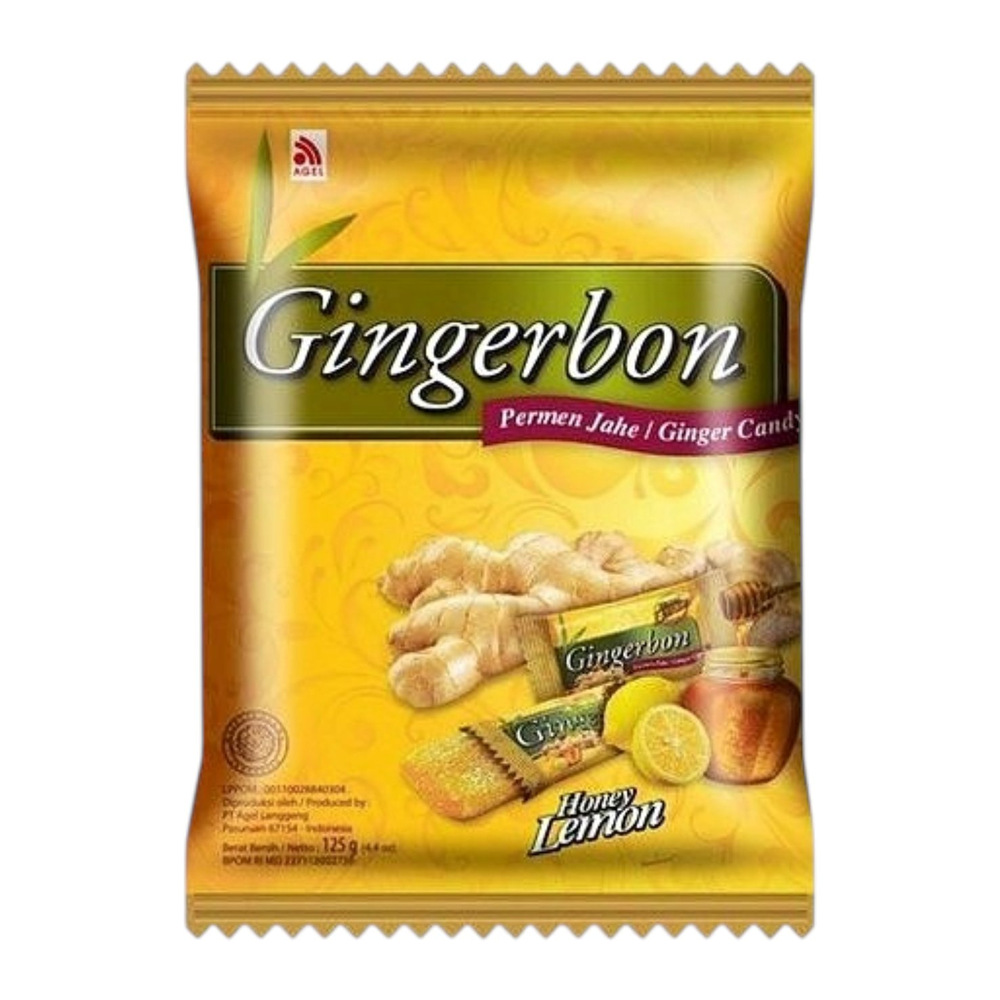 GINGERBON Ginger Candy Honey Lemon Flavor 125g