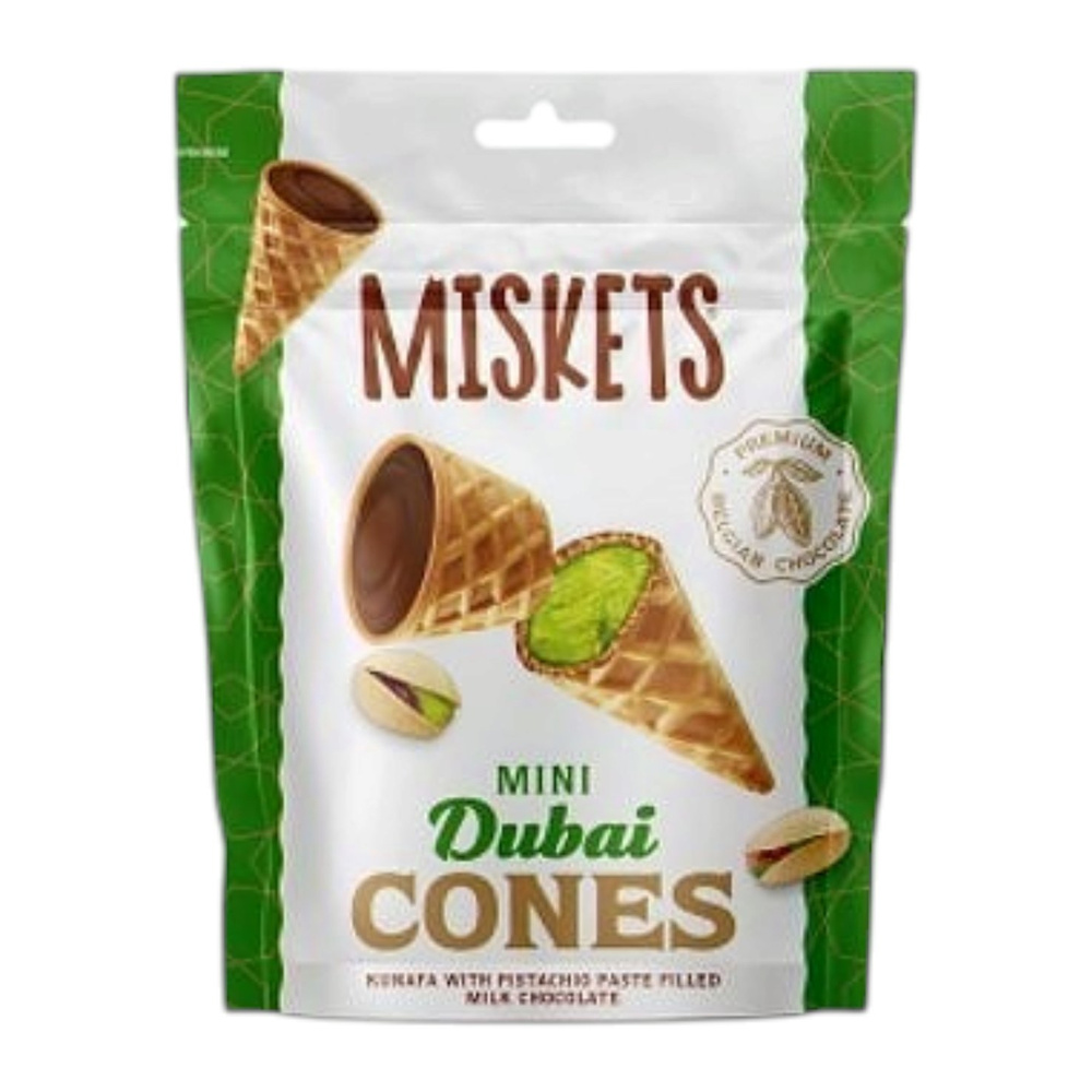 Miskets Cornet Milk Chocolate with Pistachio Dubai Style 50g