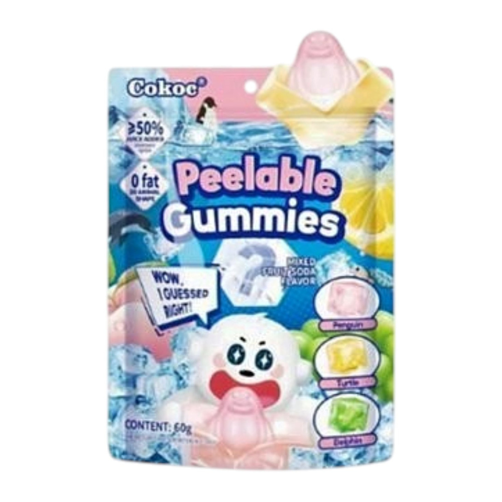 Cokoc Peelable Gummies Mixed Fruit Soda Flavor 60g