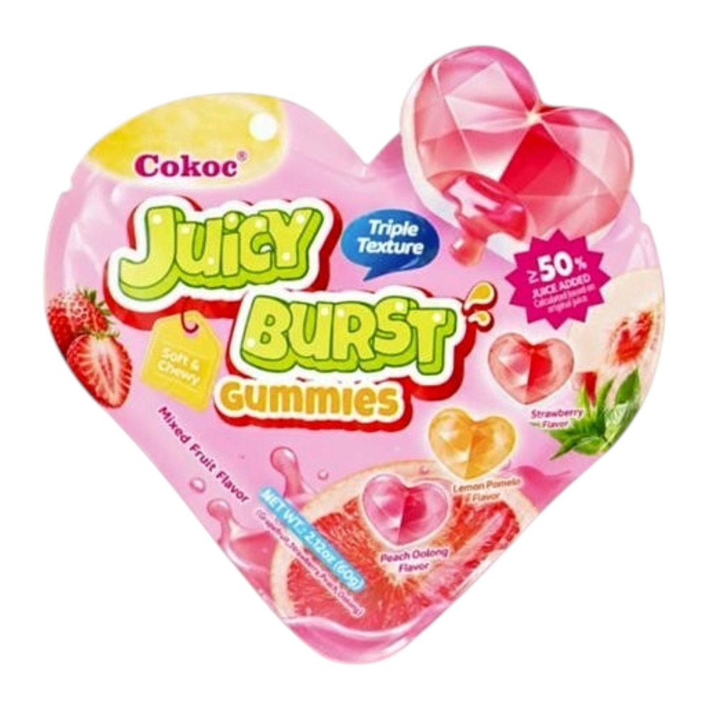 COKOC Triple-layerJuicy Burst Gummies Mixed Flavor 60g