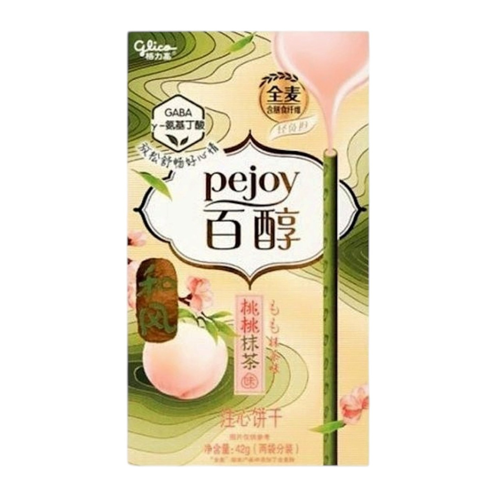 GLICO Biscuit Stick with Peach Matcha Filling 42g