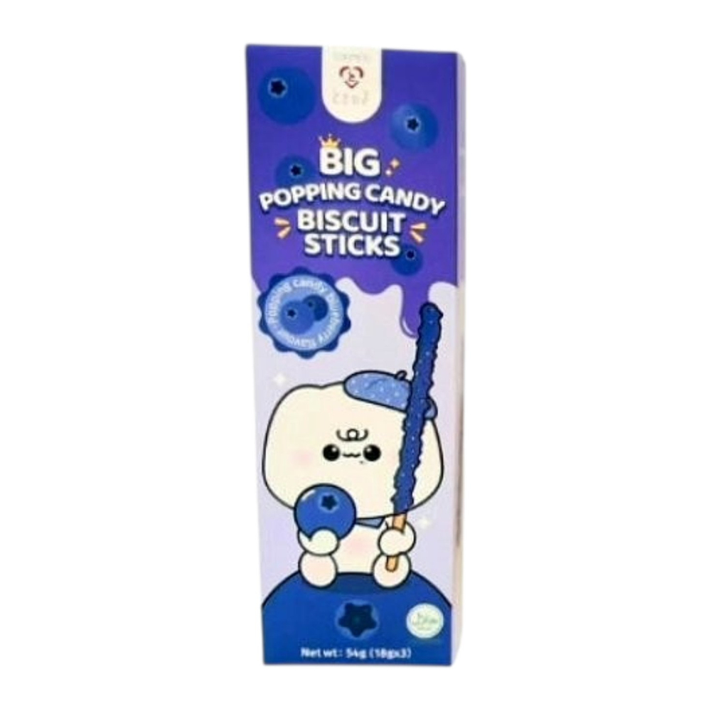 Tokimeki Big Popping Candy Biscuit Sticks Blueberry Flavor 54g